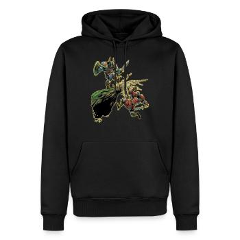 Edgelord ohne Text - Männer Premium Bio Hoodie - Schwarz - Vorne - Nico (187cm)