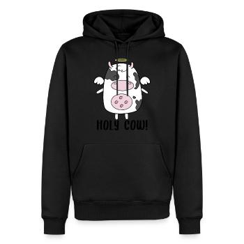 Vache mignonne comme un ange - Punaise de la vache sacrée - Sweat à capuche Premium bio Homme - noir - Devant - Nico (187cm)