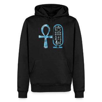 anch et cartouche nefertiti e 78 - Sweat à capuche Premium bio Homme - noir - Devant - Nico (187cm)