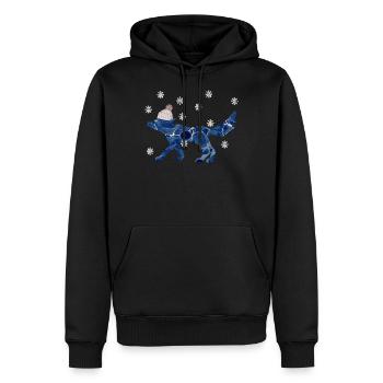 fuchs mit mütze e 12 - Männer Premium Bio Hoodie - Schwarz - Vorne - Nico (187cm)