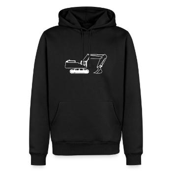 Excavator3 WH - Sweat à capuche Premium bio Homme - noir - Devant - Nico (187cm)