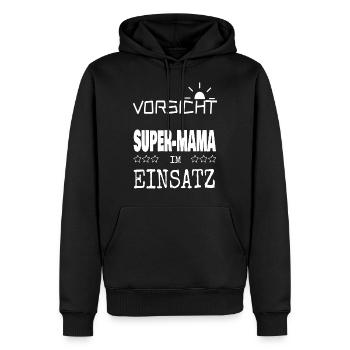 Super maman en action - Sweat à capuche Premium bio Homme - noir - Devant - Nico (187cm)