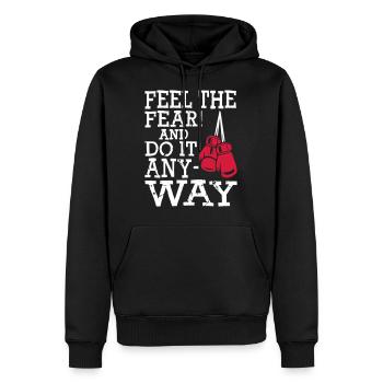 Boxe Boxing - Sweat à capuche Premium bio Homme - noir - Devant - Nico (187cm)