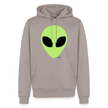Alien - Männer Premium Bio Hoodie - Taupe - Vorne - Nico (187cm)