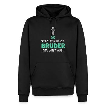 Bester Bruder - Männer Premium Bio Hoodie - Schwarz - Vorne - Nico (187cm)