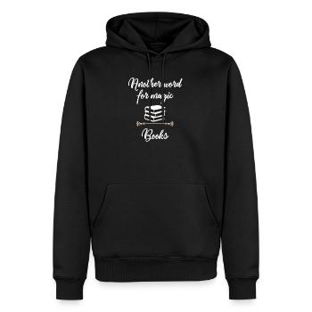 Another word for Magic Books gift - Men’s Premium Organic Hoodie - black - Front - Nico (187cm)