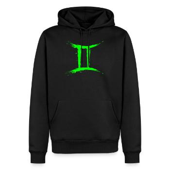 Sternzeichen Zwillinge Gemini Symbol Grün Hellgrün - Männer Premium Bio Hoodie - Schwarz - Vorne - Nico (187cm)