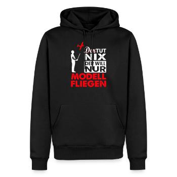 Der tut nix Modellflug Modellflieger Geschenk - Männer Premium Bio Hoodie - Schwarz - Vorne - Nico (187cm)