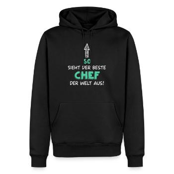 Bester Chef - Männer Premium Bio Hoodie - Schwarz - Vorne - Nico (187cm)