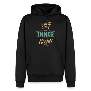 Ich bin der Chef - Männer Premium Bio Hoodie - Schwarz - Vorne - Nico (187cm)