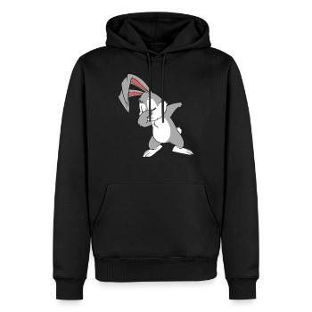 Cool lapin de paques - Sweat à capuche Premium bio Homme - noir - Devant - Nico (187cm)
