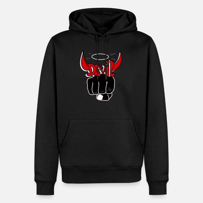 Diables - Sweat à capuche Premium bio Homme - noir