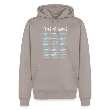 Haie - Männer Premium Bio Hoodie - Taupe - Vorne - Nico (187cm)