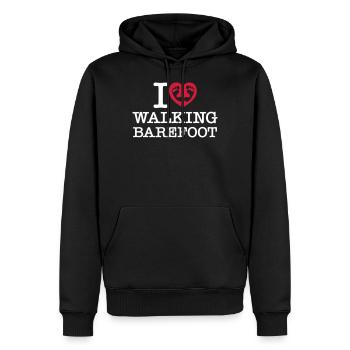 I (Heart) Walking Barefoot - Sweat à capuche Premium bio Homme - noir - Devant - Nico (187cm)