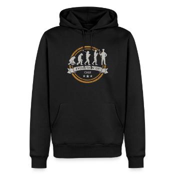 Chef Chef Evolution - Sweat à capuche Premium bio Homme - noir - Devant - Nico (187cm)