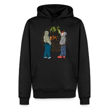 Graffiti Schule - Männer Premium Bio Hoodie - Schwarz - Vorne - Nico (187cm)