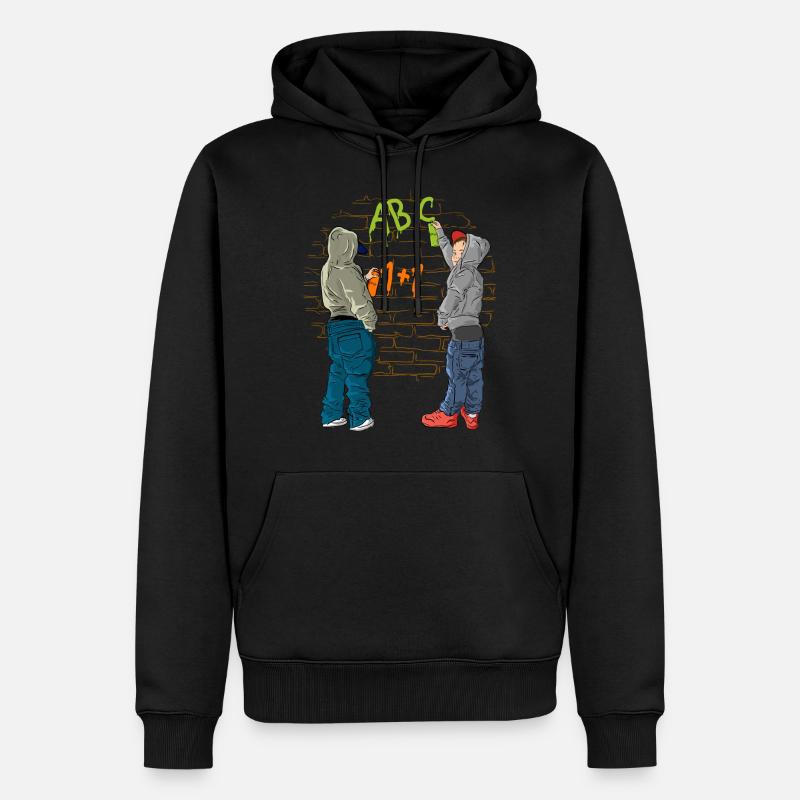 École de graffiti - Sweat à capuche Premium bio Homme - noir