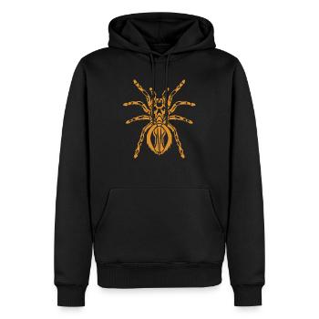 LOUISE L' ARAIGNEE OR - Sweat à capuche Premium bio Homme - noir - Devant - Nico (187cm)
