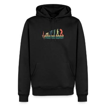 rythme photographie vintage vintage - Sweat à capuche Premium bio Homme - noir - Devant - Nico (187cm)