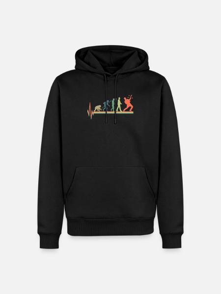Guitariste Evolution Vintage Rétro guitare cadeau - Sweat à capuche Premium bio Homme - noir