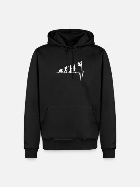 Climbing Heartbeat - Climbing Evolution - Men’s Premium Organic Hoodie - black