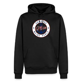 Hamburg Maritim Perle Anker Norddeutschland - Männer Premium Bio Hoodie - Schwarz - Vorne - Nico (187cm)