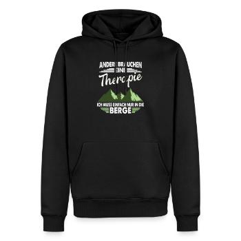 Therapy mountains - Men’s Premium Organic Hoodie - black - Front - Nico (187cm)