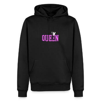 Queen! - Männer Premium Bio Hoodie - Schwarz - Vorne - Nico (187cm)