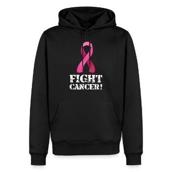 Krebs Kampf Gewinner Geschenk Schleife - Männer Premium Bio Hoodie - Schwarz - Vorne - Nico (187cm)