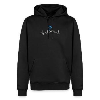 Paragliding Paragliding Heart Heartbeat Gift - Men’s Premium Organic Hoodie - black - Front - Nico (187cm)