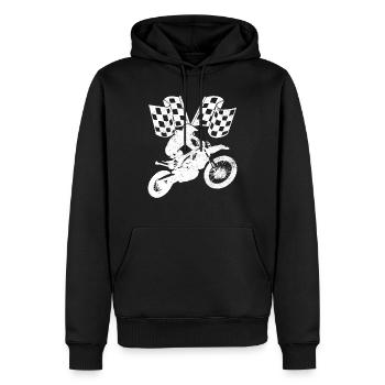 Cadeau de motocross - Sweat à capuche Premium bio Homme - noir - Devant - Nico (187cm)