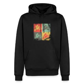 Cadeau de motocross - Sweat à capuche Premium bio Homme - noir - Devant - Nico (187cm)