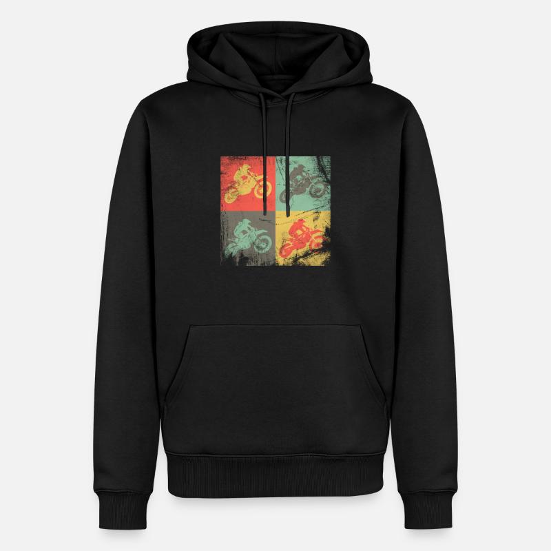 Cadeau de motocross - Sweat à capuche Premium bio Homme - noir