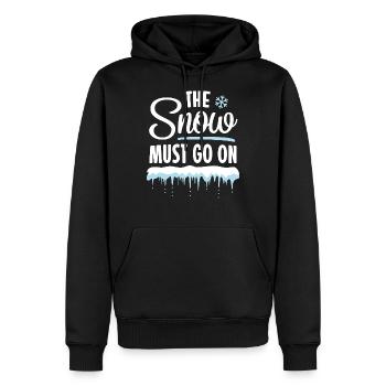 THE SNOW MUST GO ON - Sweat à capuche Premium bio Homme - noir - Devant - Nico (187cm)
