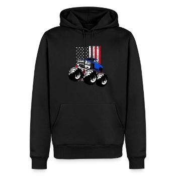 US Flagge Monster Truck Geschenk | Monstertruck - Männer Premium Bio Hoodie - Schwarz - Vorne - Nico (187cm)
