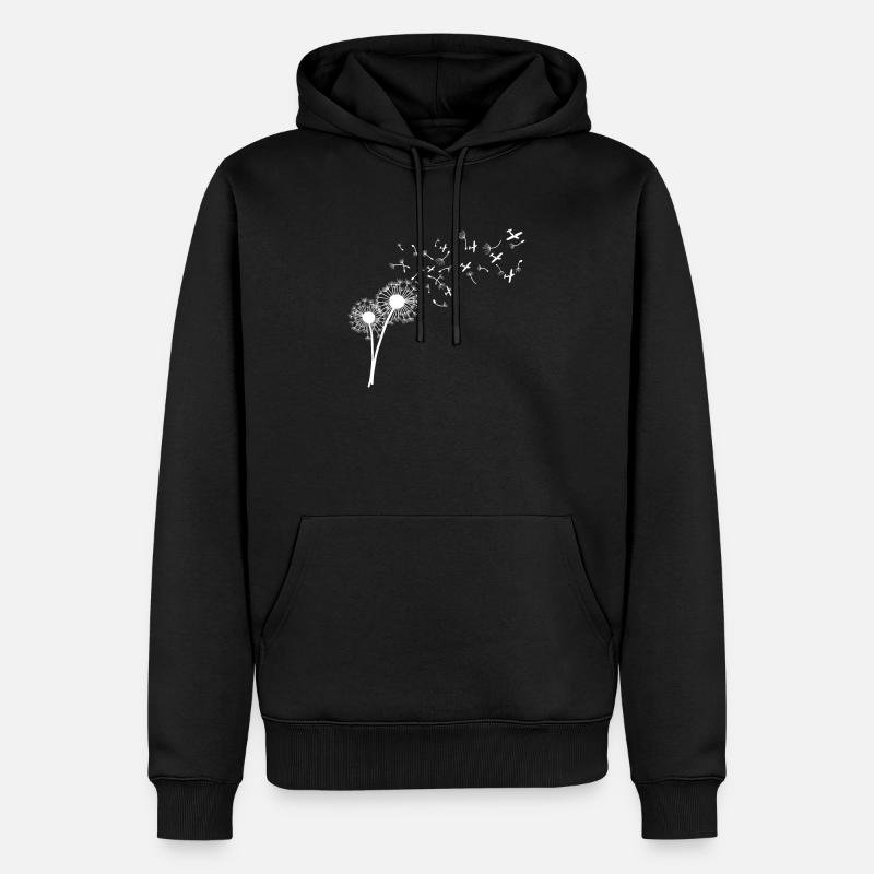 Pissenlit modèle de pissenlit avion pilote - Sweat à capuche Premium bio Homme - noir