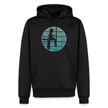 Angeln Geschenk Angler - Männer Premium Bio Hoodie - Schwarz - Vorne - Nico (187cm)