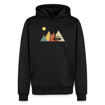 Retro Campervan Vintage Caravan Camping Van - Sweat à capuche Premium bio Homme - noir - Devant - Nico (187cm)