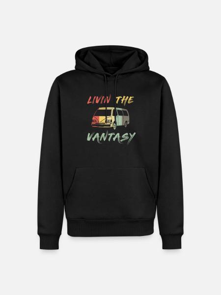 Retro Campervan Vintage Caravan Camping Van - Men’s Premium Organic Hoodie - black