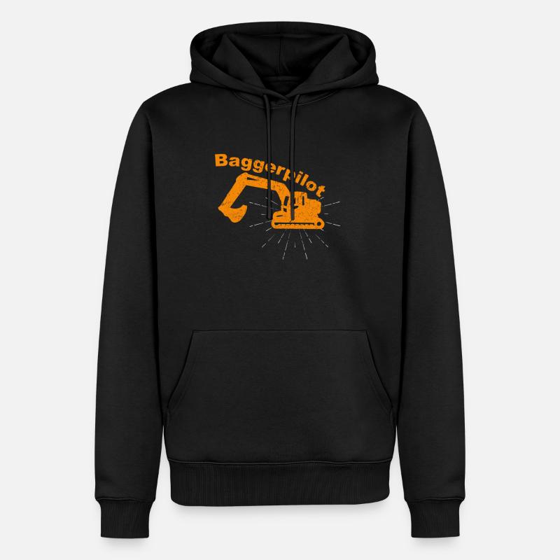 Lustiges Baggerfahrer Bagger Baggerführer baggern - Männer Premium Bio Hoodie - Schwarz