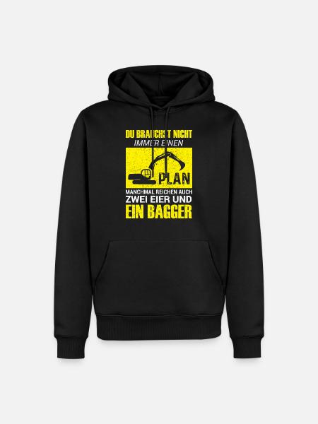 Lustiges Baggerfahrer Bagger Baggerführer baggern - Männer Premium Bio Hoodie - Schwarz