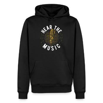 hear the music - Männer Premium Bio Hoodie - Schwarz - Vorne - Nico (187cm)
