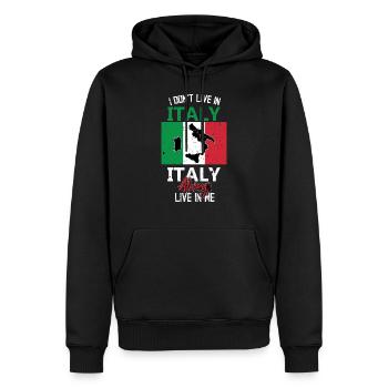 Italie en mal du pays - Sweat à capuche Premium bio Homme - noir - Devant - Nico (187cm)