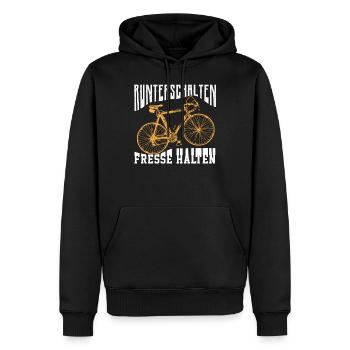 Runterschalten Fresse Halten - Männer Premium Bio Hoodie - Schwarz - Vorne - Nico (187cm)