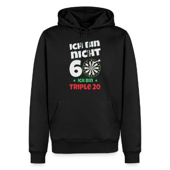 Ich Bin Nicht 60 Ich Bin Triple 20 60. Geburtstag - Männer Premium Bio Hoodie - Schwarz - Vorne - Nico (187cm)