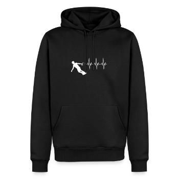 Wakeboard Herzschlag Geschenk - Männer Premium Bio Hoodie - Schwarz - Vorne - Nico (187cm)