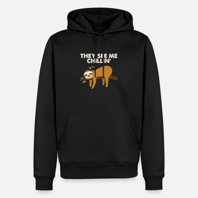 Sloth Faultier - Männer Premium Bio Hoodie - Schwarz