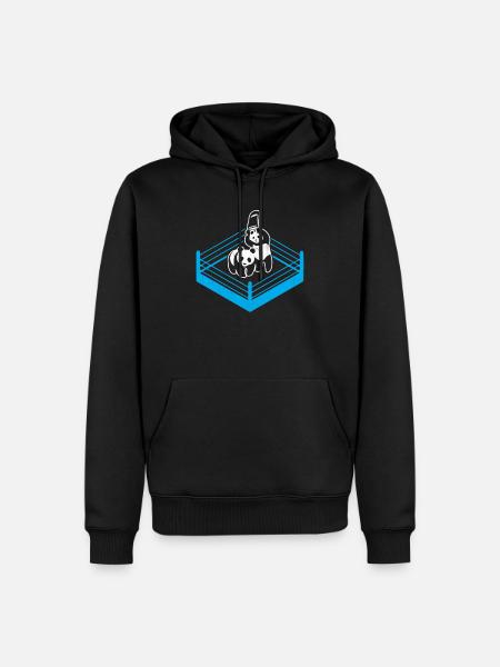 Panda Wrestling - Männer Premium Bio Hoodie - Schwarz