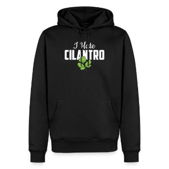I Hate Coriander - I Hate Cilantro - Männer Premium Bio Hoodie - Schwarz - Vorne - Nico (187cm)