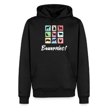 Bauernhof Tiere - Männer Premium Bio Hoodie - Schwarz - Vorne - Nico (187cm)